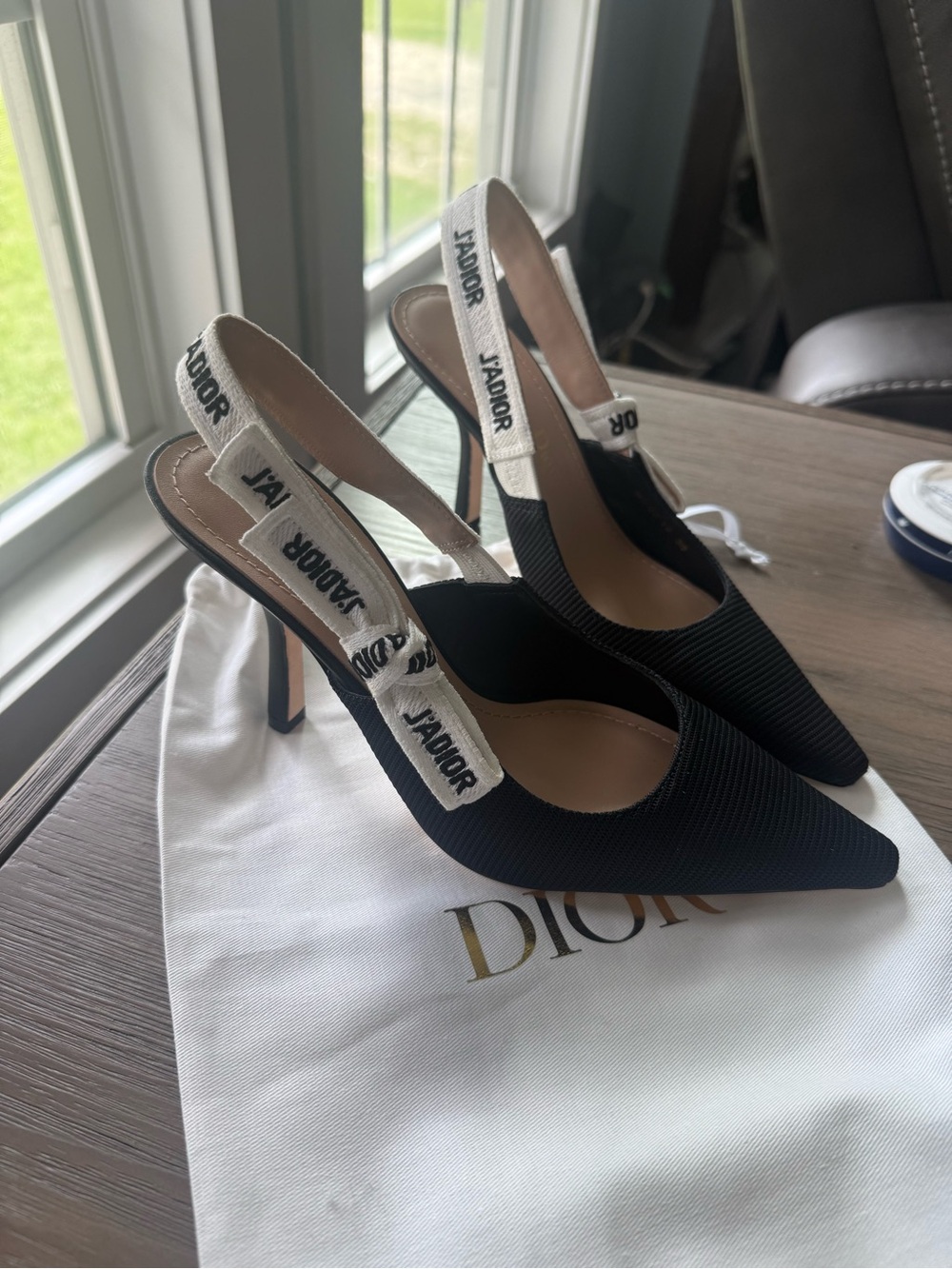 Dior Black Pointed J'Adior Slingback Mules - Picture 4 of 5
